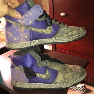 Grey/ purple custom bleached Nike Dunks